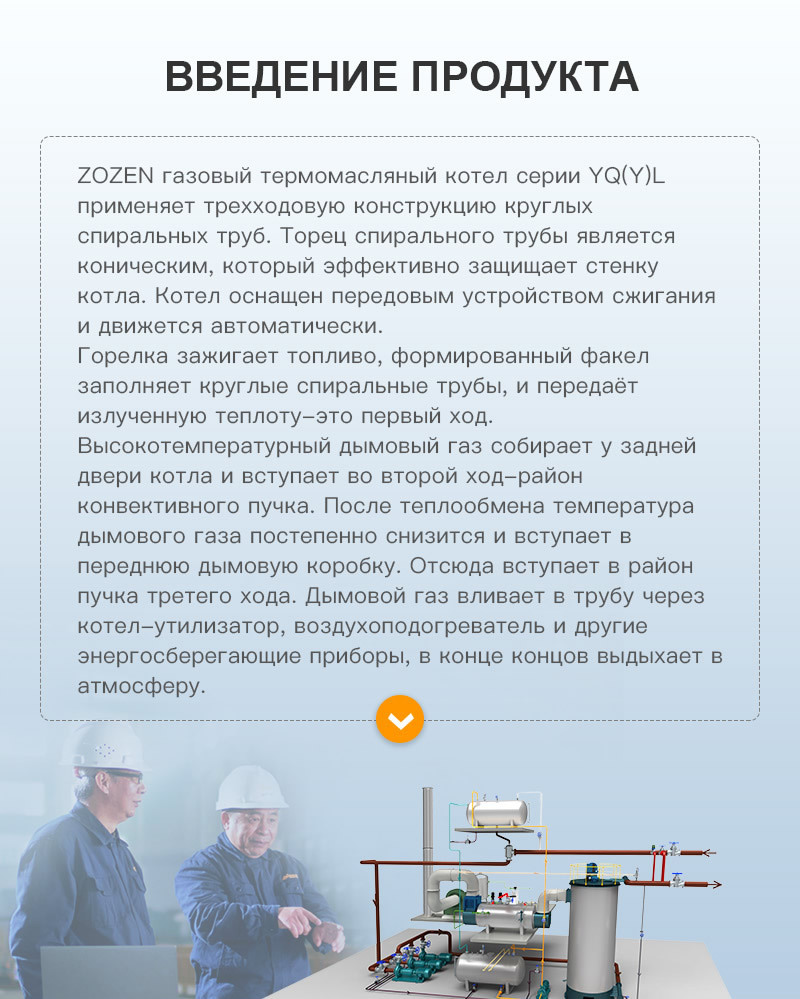 Газовый/жидкотопливный термомасляный котёл серии YQ(Y)L